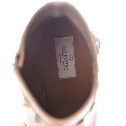 Valentino Garavani Nappa Rockstud Single Buckle 90mm Block Heel Ankle Boots 38 Camel Rose 6 of 7