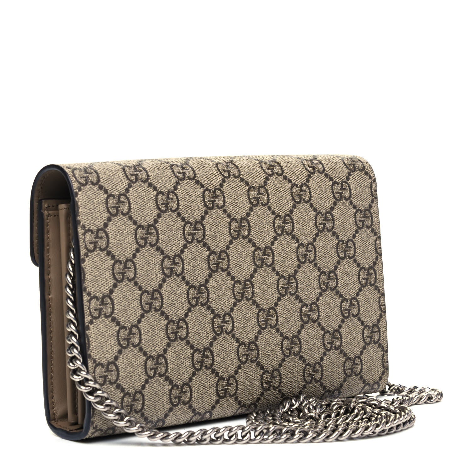 Gucci GG Supreme Monogram Mini Dionysus Chain Wallet Beige Taupe 3 of 8