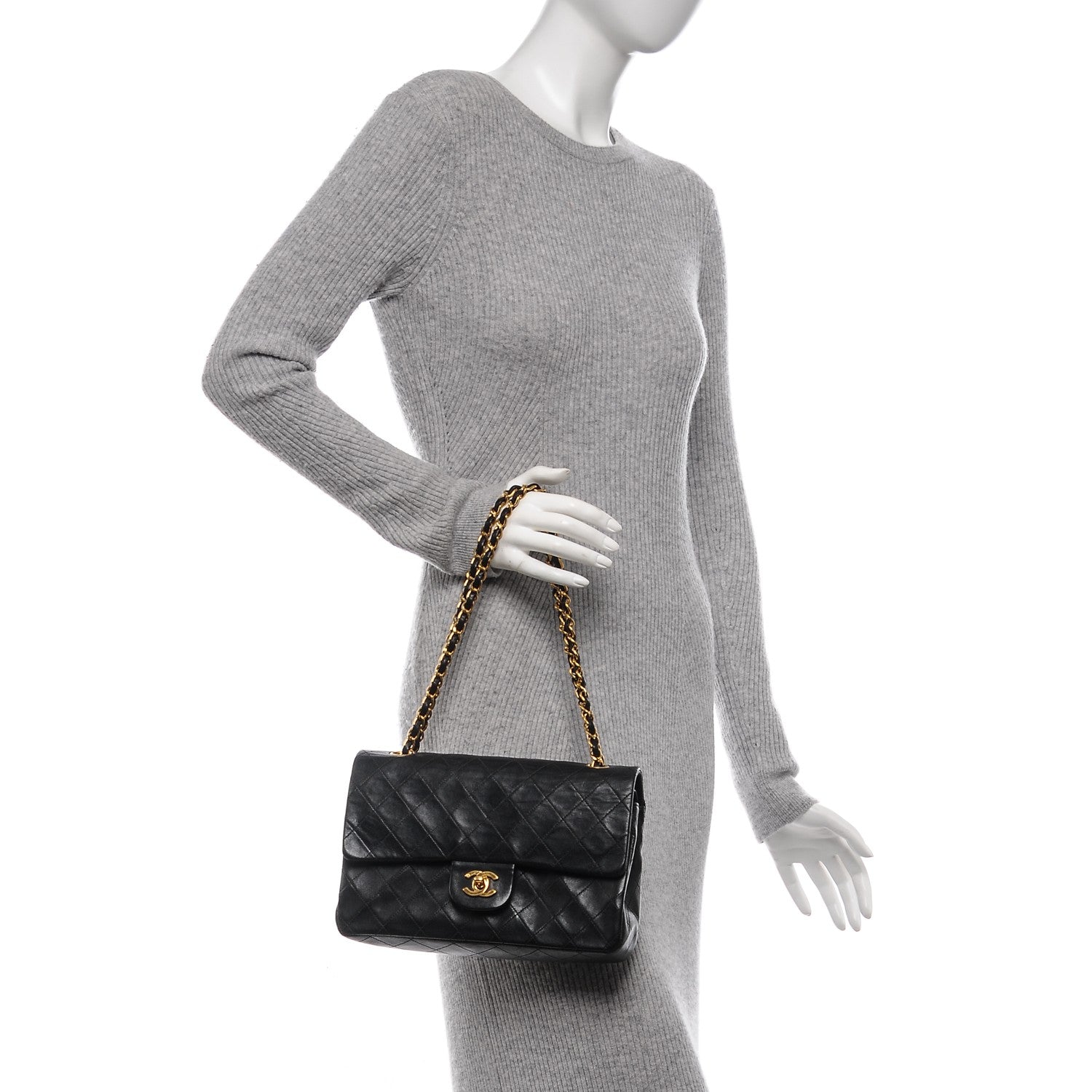 Chanel Lambskin Quilted Medium Double Flap Black 2 of 11