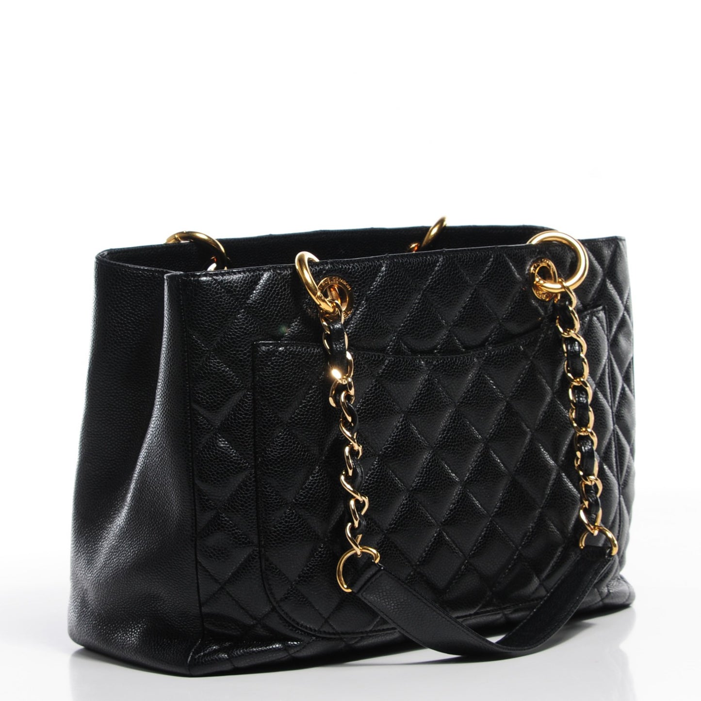 Caviar Quilted Grand Shopping Tote GST Black