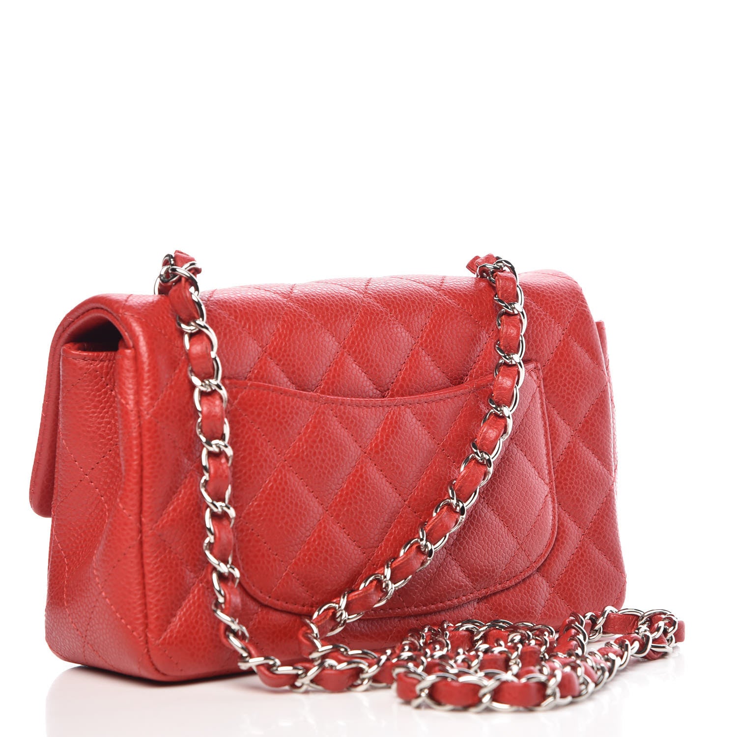 Chanel Caviar Quilted Mini Rectangular Flap Red 3 of 10