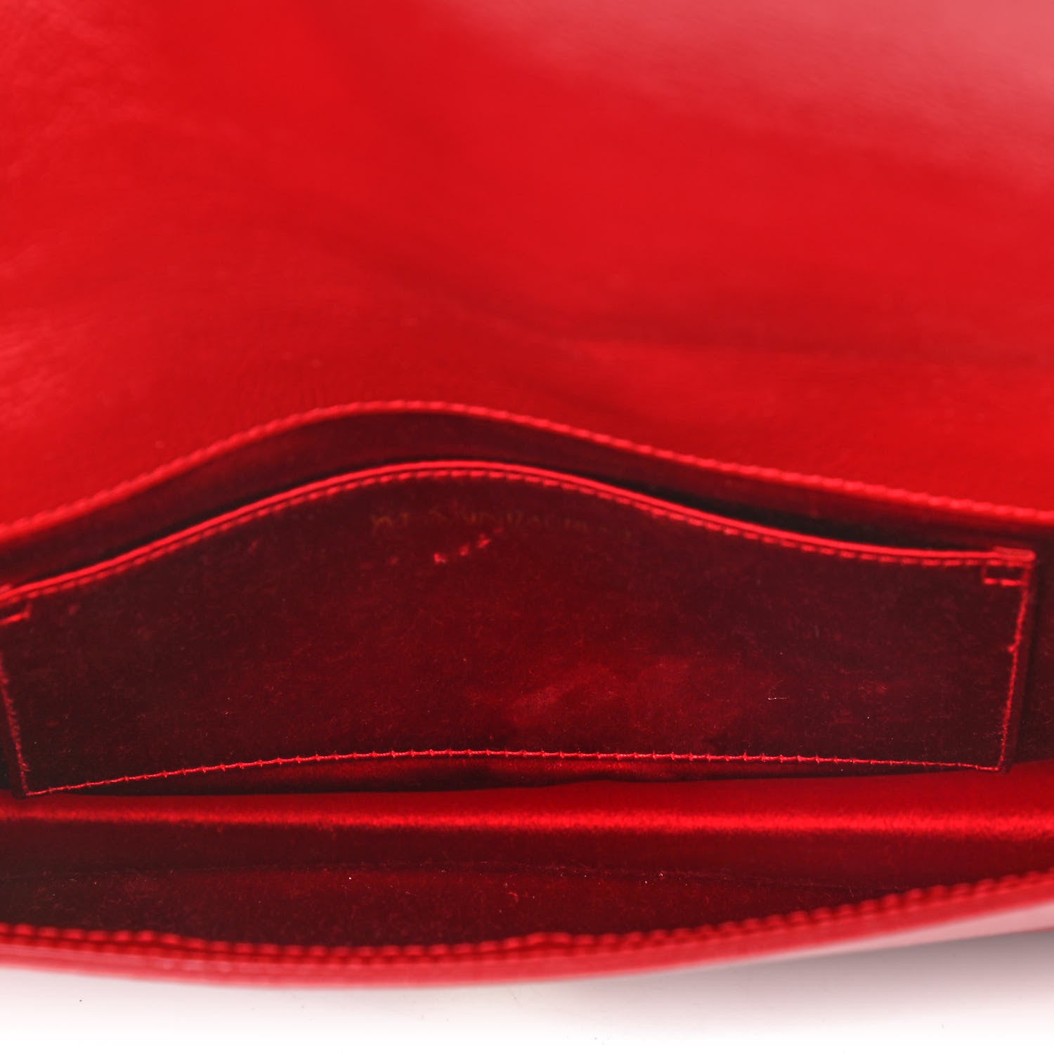Saint Laurent Textured Patent Monogram Large Belle De Jour Clutch Red 5 of 11