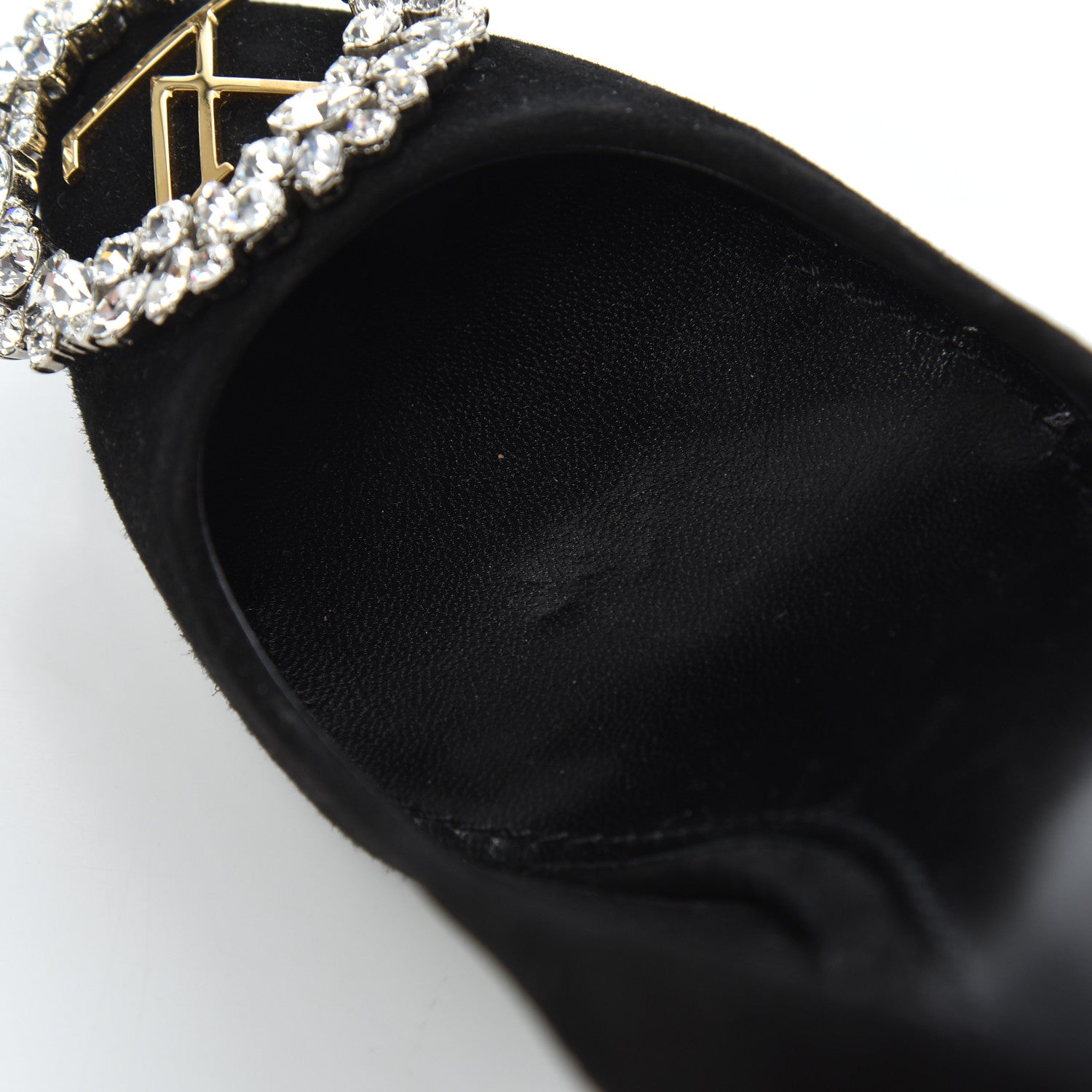 Louis Vuitton Suede Baby Goat Swarovski Crystal Madeleine Pumps 37 Black 9 of 13