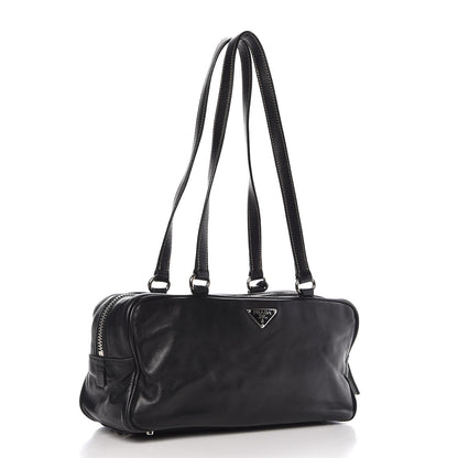 Prada Soft Calfskin Shoulder Bag Black 3 of 9