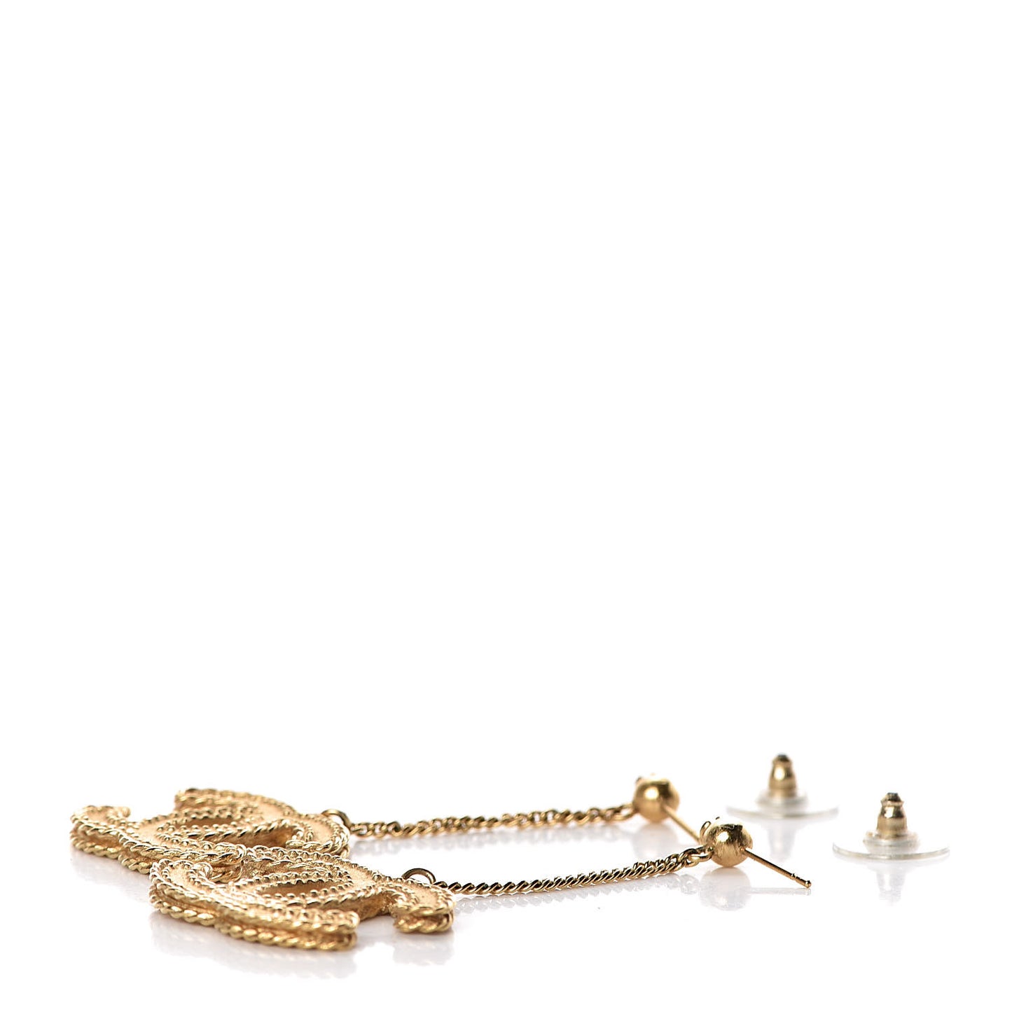 CC Drop Earrings Matte Gold