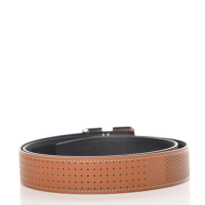 Hermes Epsom Perforated 32mm Belt 95 Gold Black 3 of 7