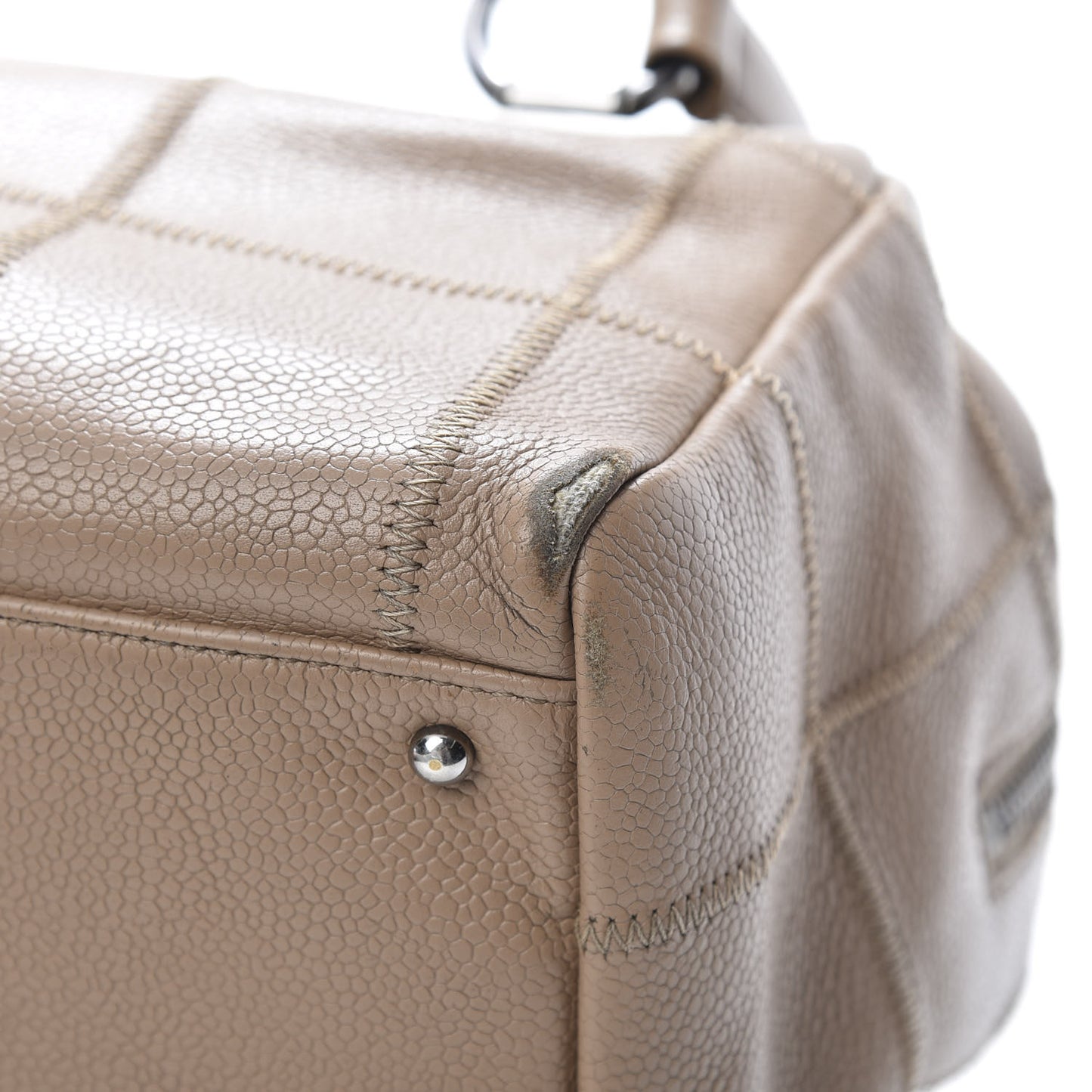 Caviar Square Stitched Tote Beige