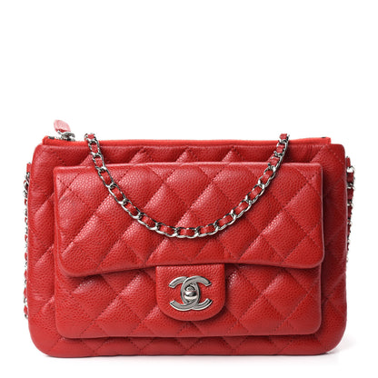 Chanel Caviar Quilted Daily Zip Crossbody Bag Red 1 of 13