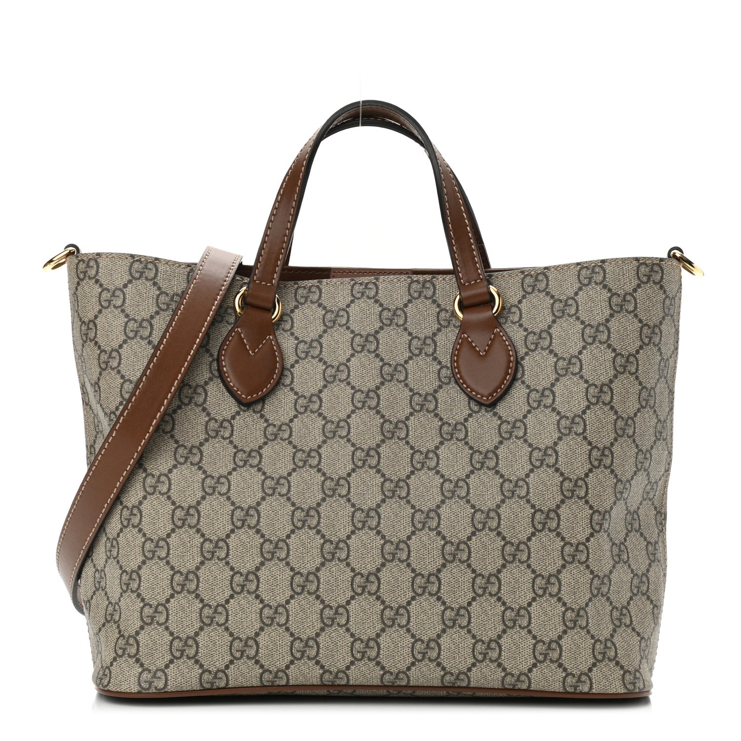 Soft GG Supreme Monogram Small Crossbody Tote Beige Cuir