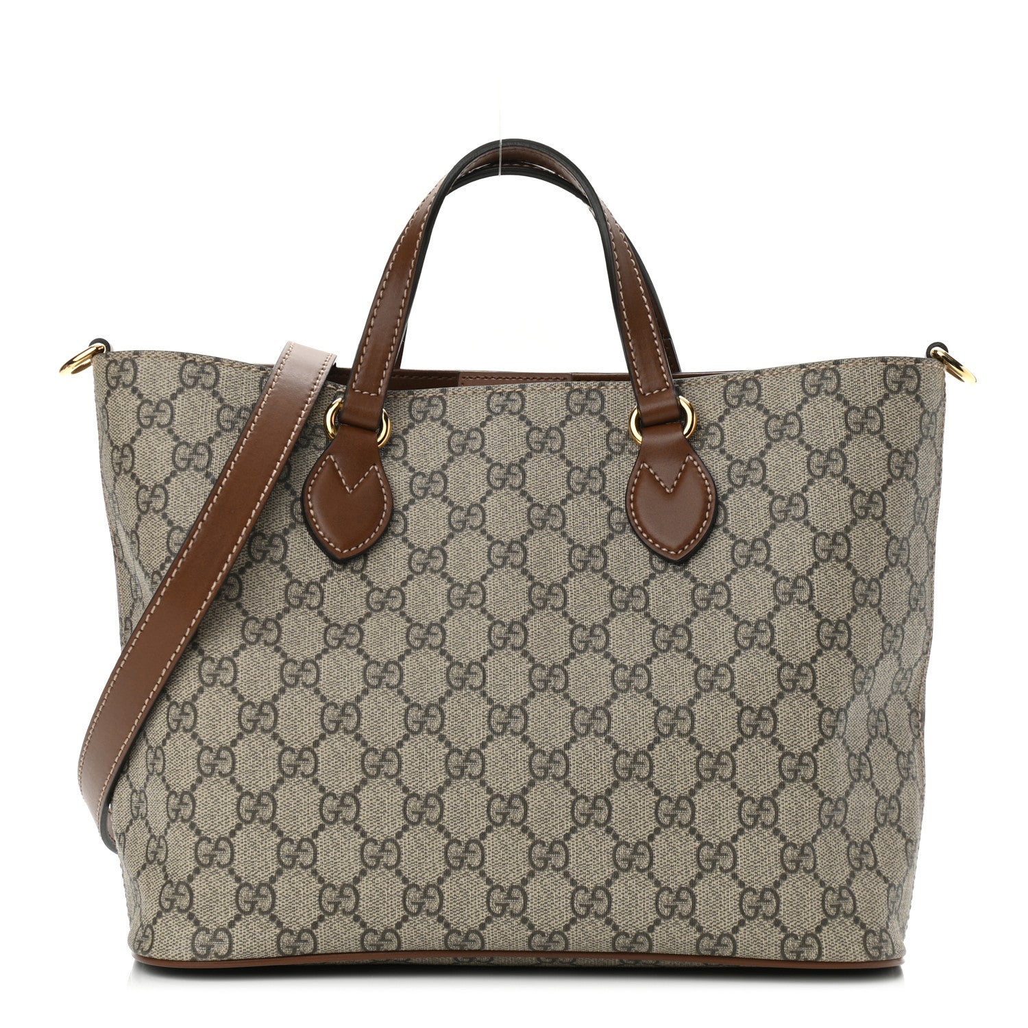 Gucci Soft GG Supreme Monogram Small Crossbody Tote Beige Cuir 1 of 11