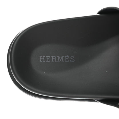 Hermes Calfskin Mens Chypre Sandals 42 Black 7 of 9