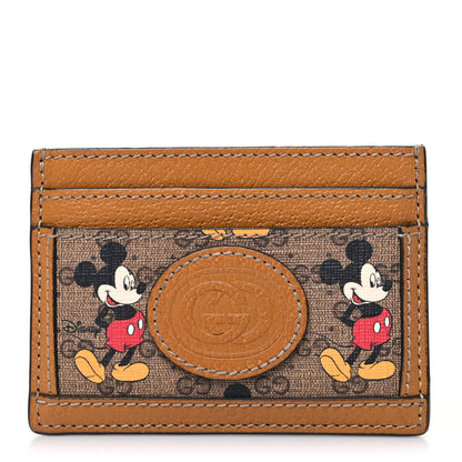 Gucci X DISNEY Mini Vintage GG Supreme Monogram Mickey Mouse Card Holder Beige Vintage Sun Oil 1 of 10