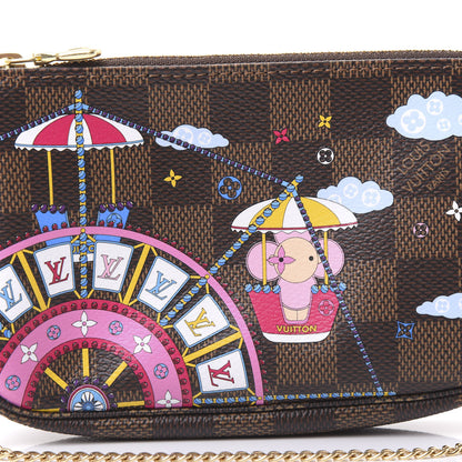 Louis Vuitton Damier Ebene 2020 Christmas Animation Big Wheel Mini Pochette Accessories Rose Ballerine 10 of 11