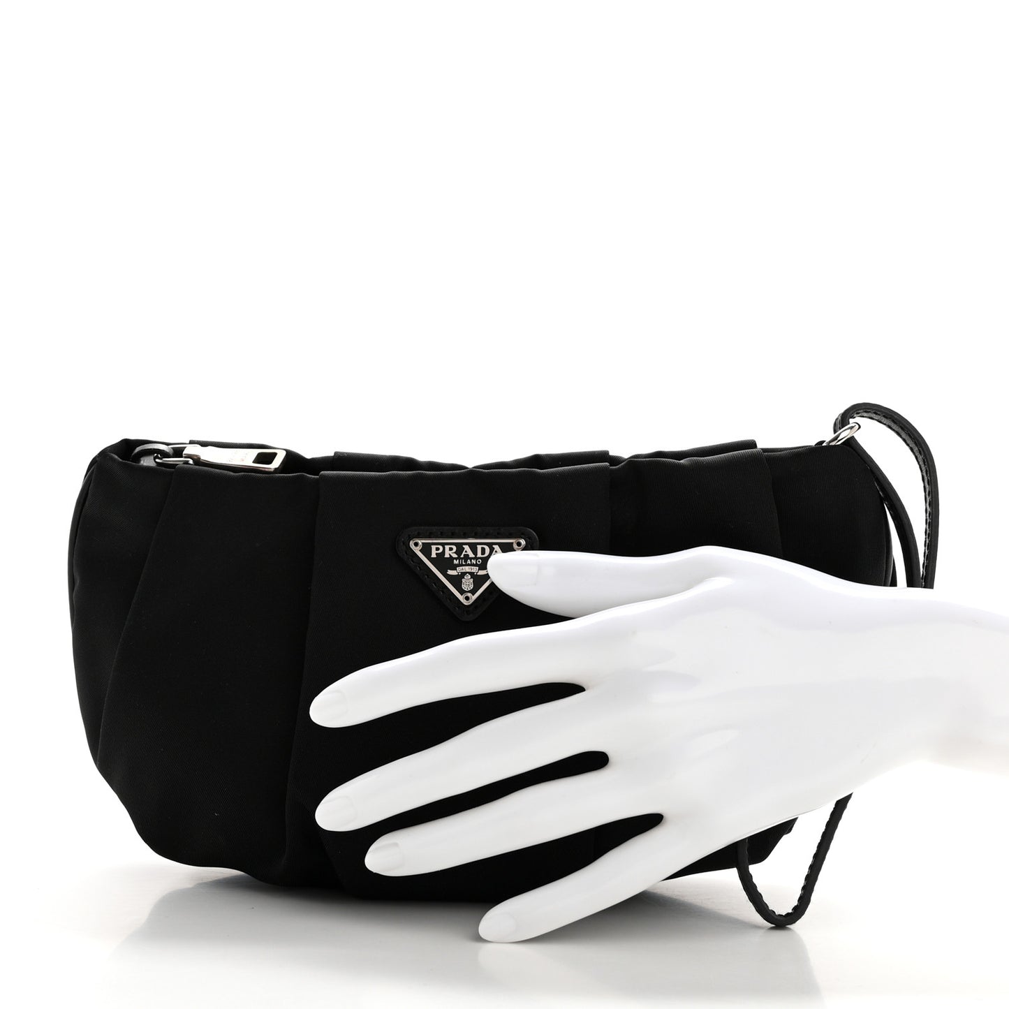 Tessuto Nylon Wristlet Clutch Black