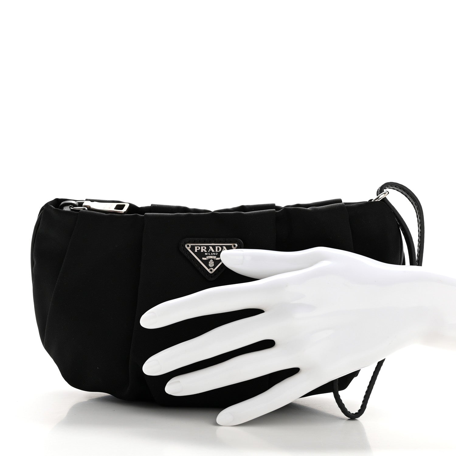 Prada Tessuto Nylon Wristlet Clutch Black 2 of 11