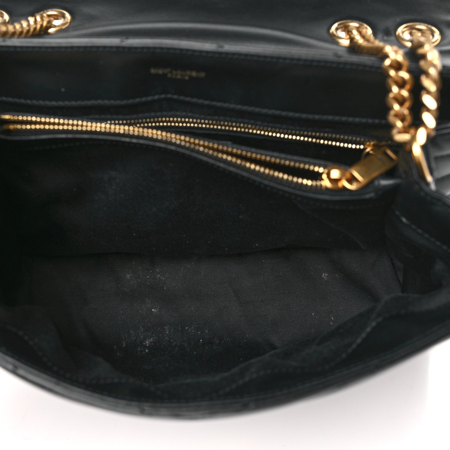 Saint Laurent Calfskin Y Quilted Monogram Medium Loulou Chain Satchel Black 5 of 11