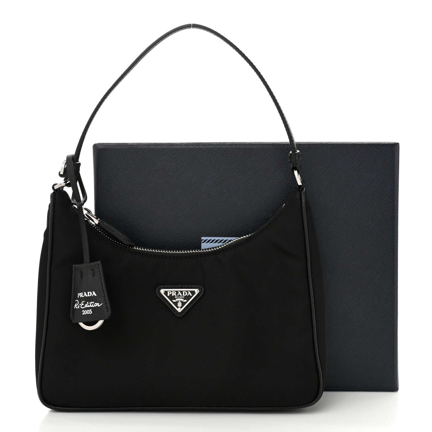 Prada Tessuto Nylon Saffiano Mini Re-Edition 2005 Bag Black 11 of 11