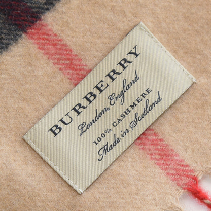 Burberry Cashmere Giant Check Fringe Scarf Camel 5 of 7