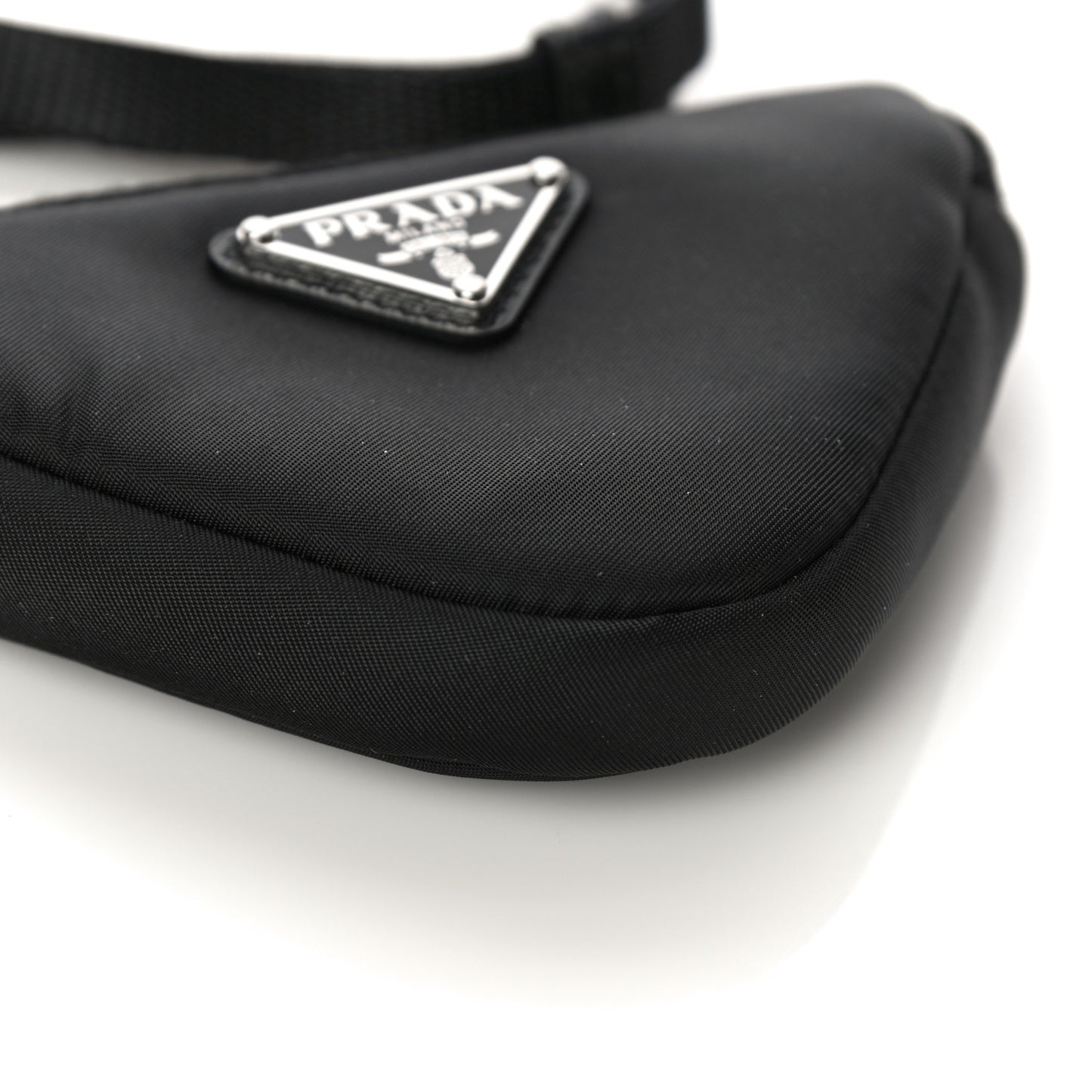 Tessuto Nylon Saffiano Triangle Cargo Pouch Black
