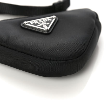 Prada Tessuto Nylon Saffiano Triangle Cargo Pouch Black 8 of 8