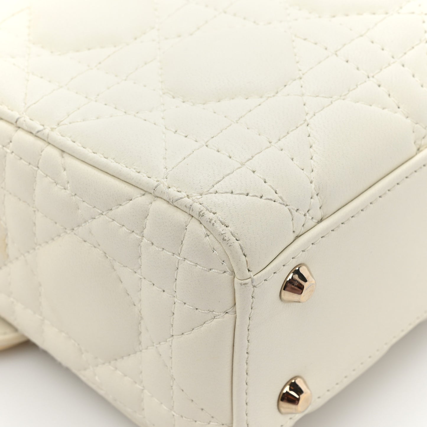 Lambskin Cannage DiorAmour Mini Lady Dior White