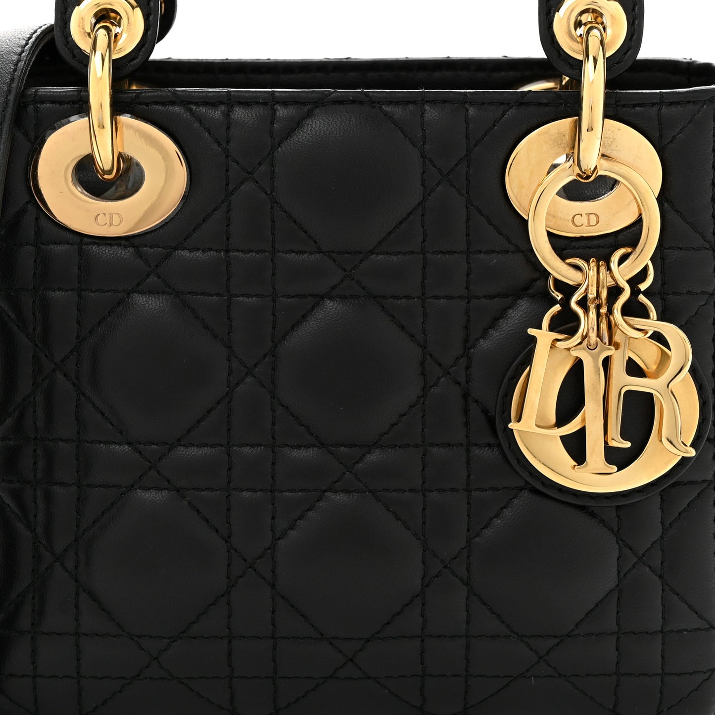 Lambskin Cannage Mini Lady Dior Black