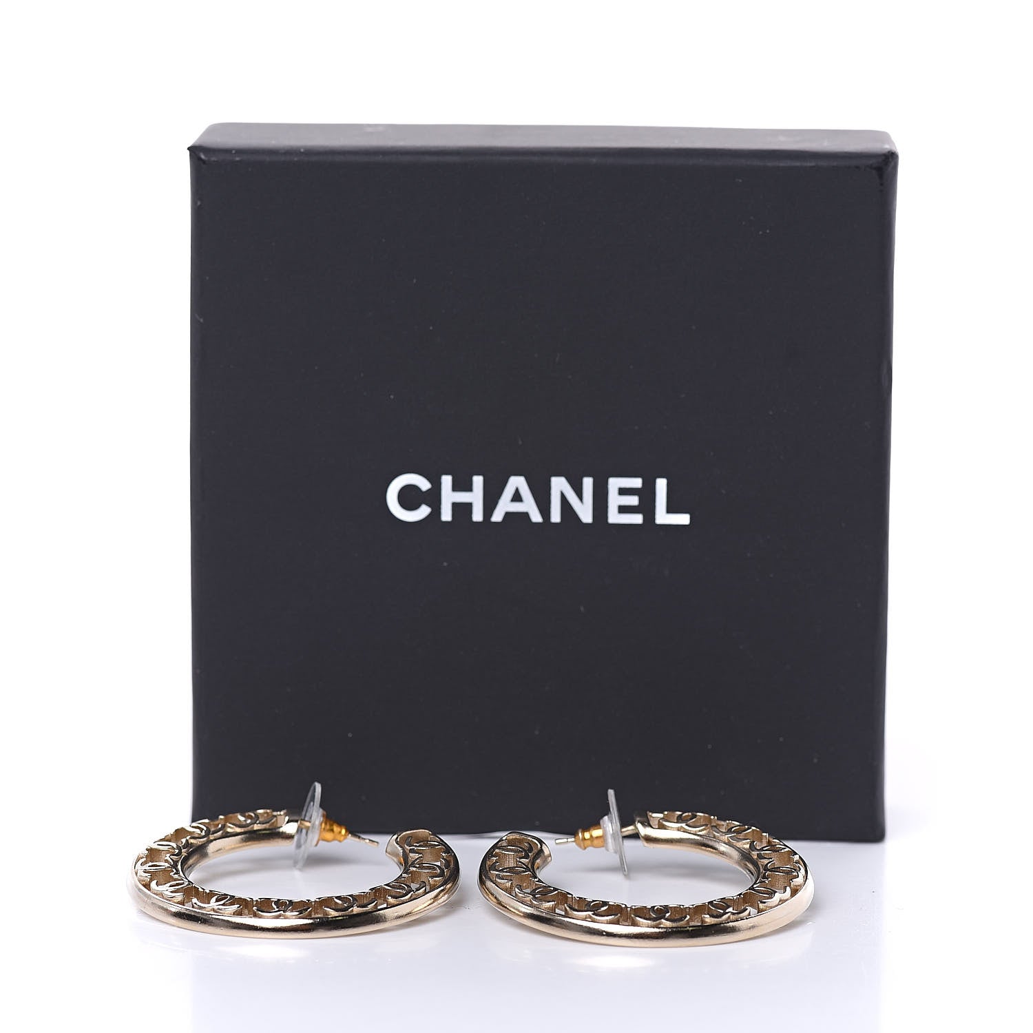 Chanel CC Hoop Earrings Gold 6 of 6