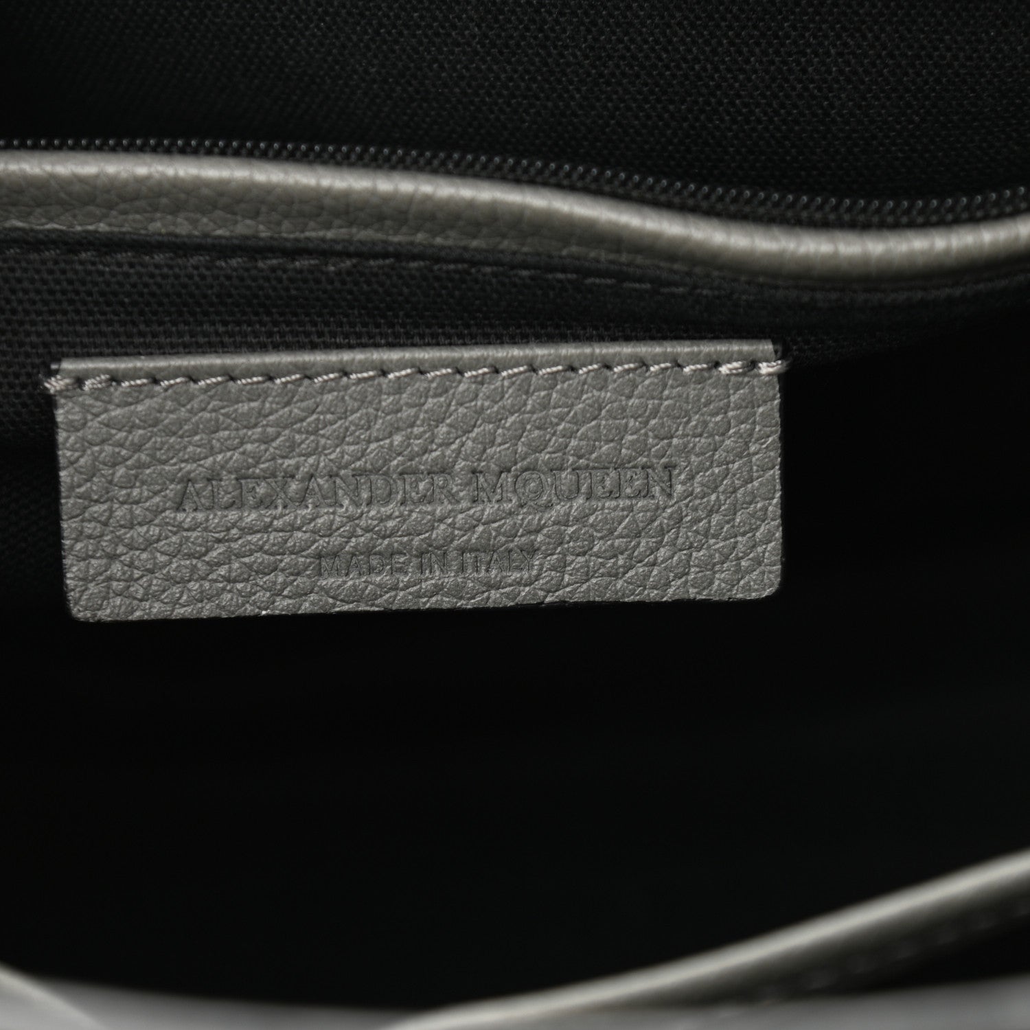 Alexander McQueen Pebbled Calfskin Small Skull Padlock Zip Around Tote Dark Grey 6 of 11