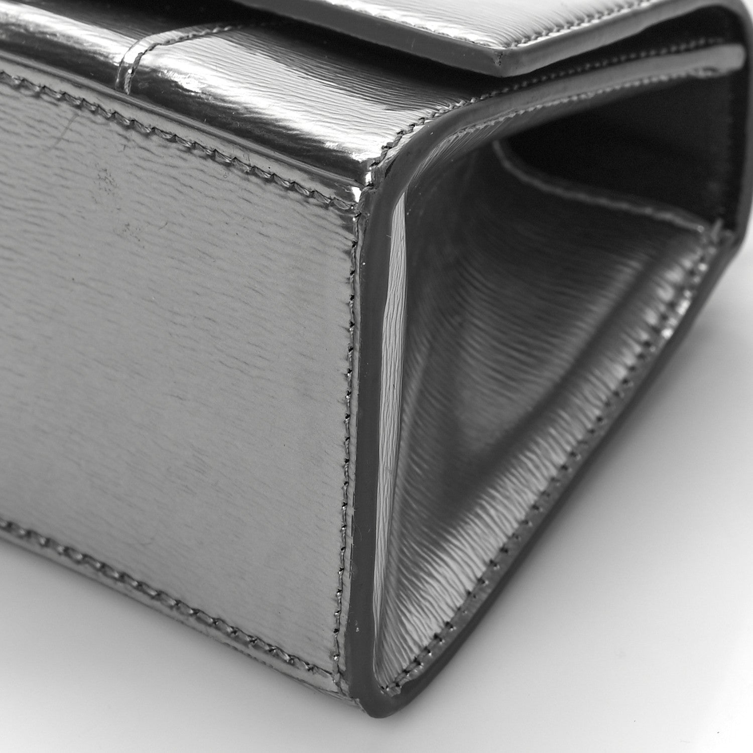 Balenciaga Metallic Textured Calfskin Hourglass Top Handle Bag XS Silver 7 of 14