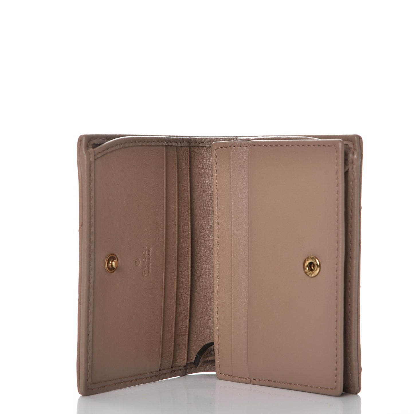 Calfskin Matelasse GG Marmont Card Case Wallet Porcelain Rose
