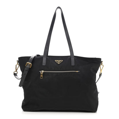 Prada Tessuto Nylon Saffiano Shopping Tote Black 1 of 12