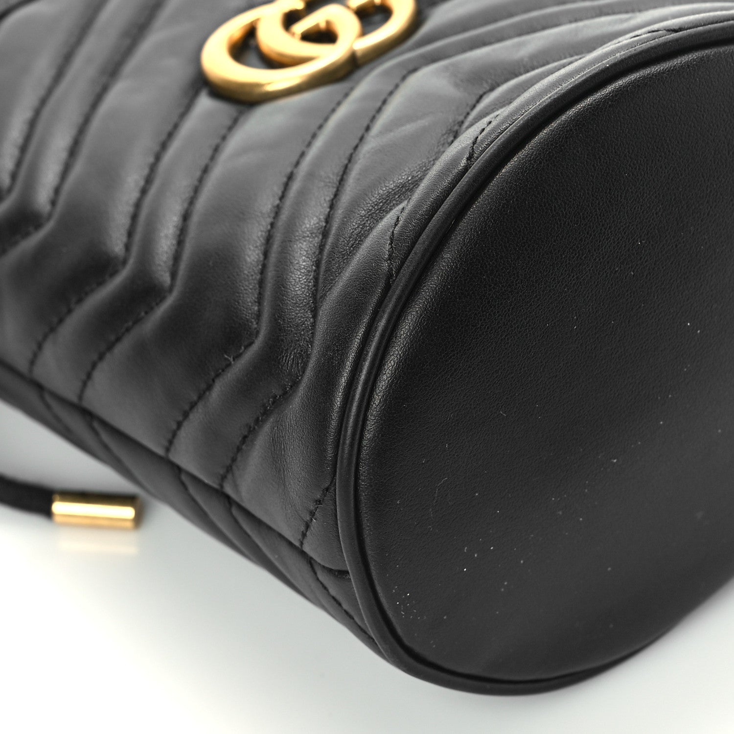 Gucci Calfskin Matelasse Mini GG Marmont 2.0 Bucket Bag Black 7 of 8