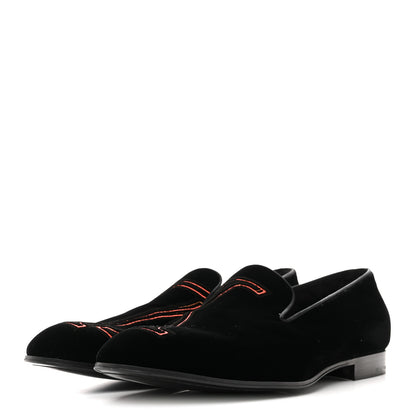 Louis Vuitton Velvet Mens Upside Down Auteuil Slipper 8.5 Black 4 of 9