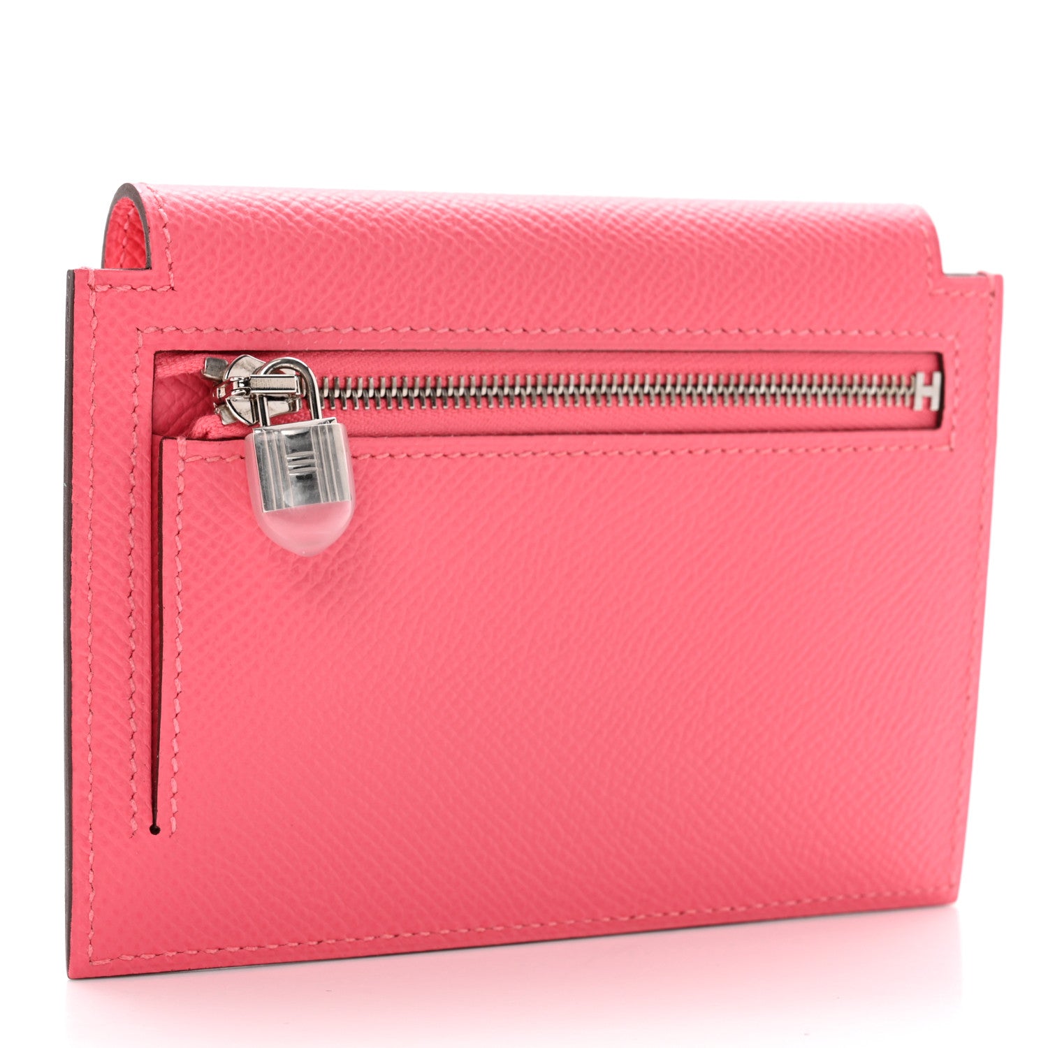 Hermes Epsom Kelly Pocket Compact Wallet Rose Azalee 3 of 7
