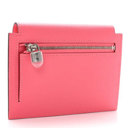 Hermes Epsom Kelly Pocket Compact Wallet Rose Azalee 3 of 7