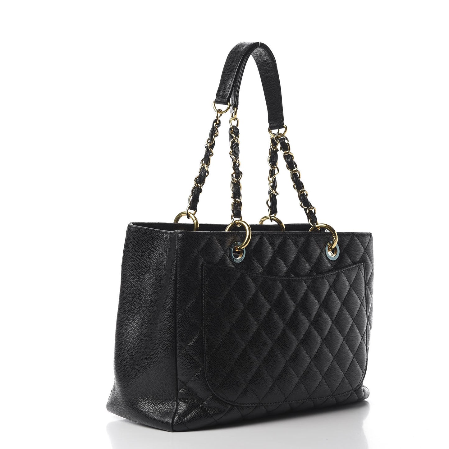 Caviar Quilted Grand Shopping Tote GST Black