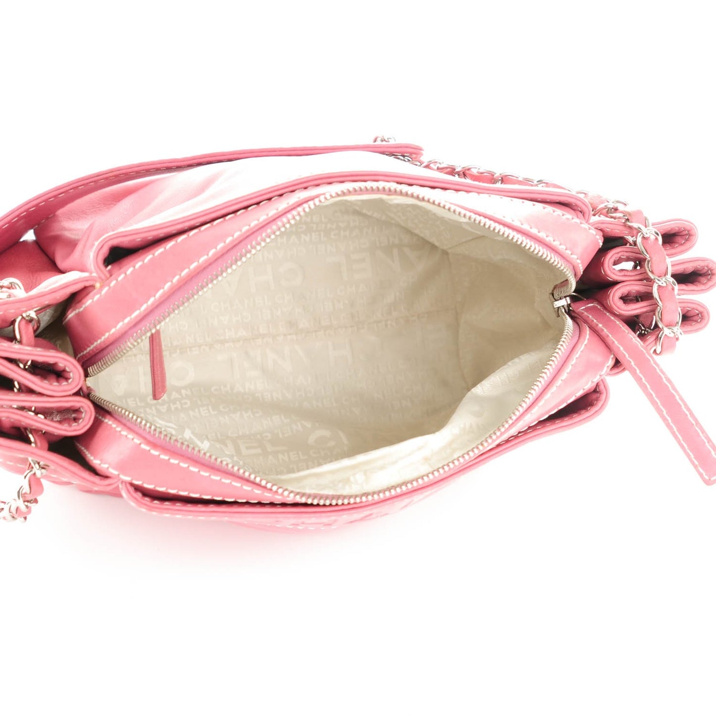 Lambskin Lax Accordion Hobo Pink