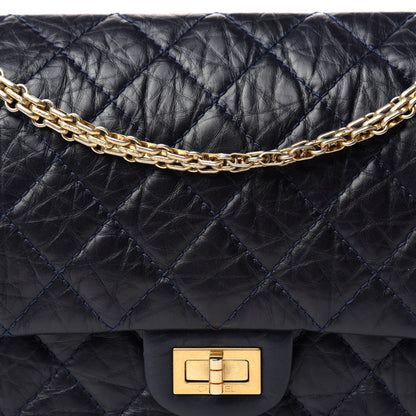 Chanel Aged Calfskin Quilted 2.55 Reissue 226 Flap Navy Blue 10 of 10