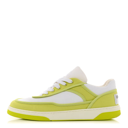 Chanel Fabric Womens Logo Sneakers 39.5 Green 1 of 10
