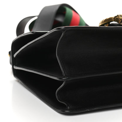 Gucci Calfskin Bamboo Web Large Dionysus Top Handle Bag Black Bright Evergreen Hibiscus Red 8 of 9