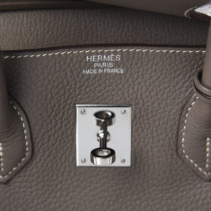 Hermes Taurillon Clemence Birkin 35 Etoupe 8 of 16