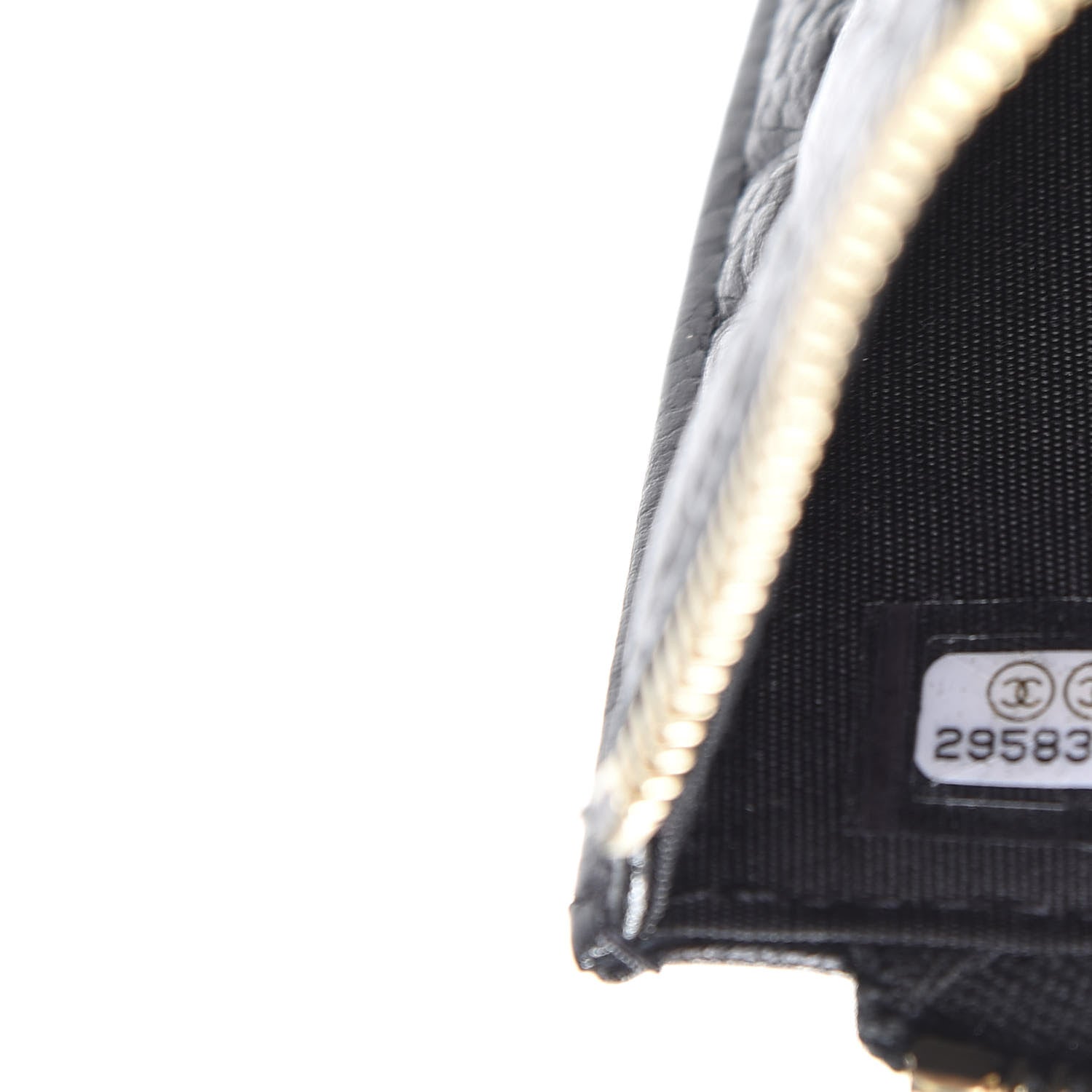 Chanel Caviar Camellia Embossed Classic Flat Wallet Pouch Black 9 of 10