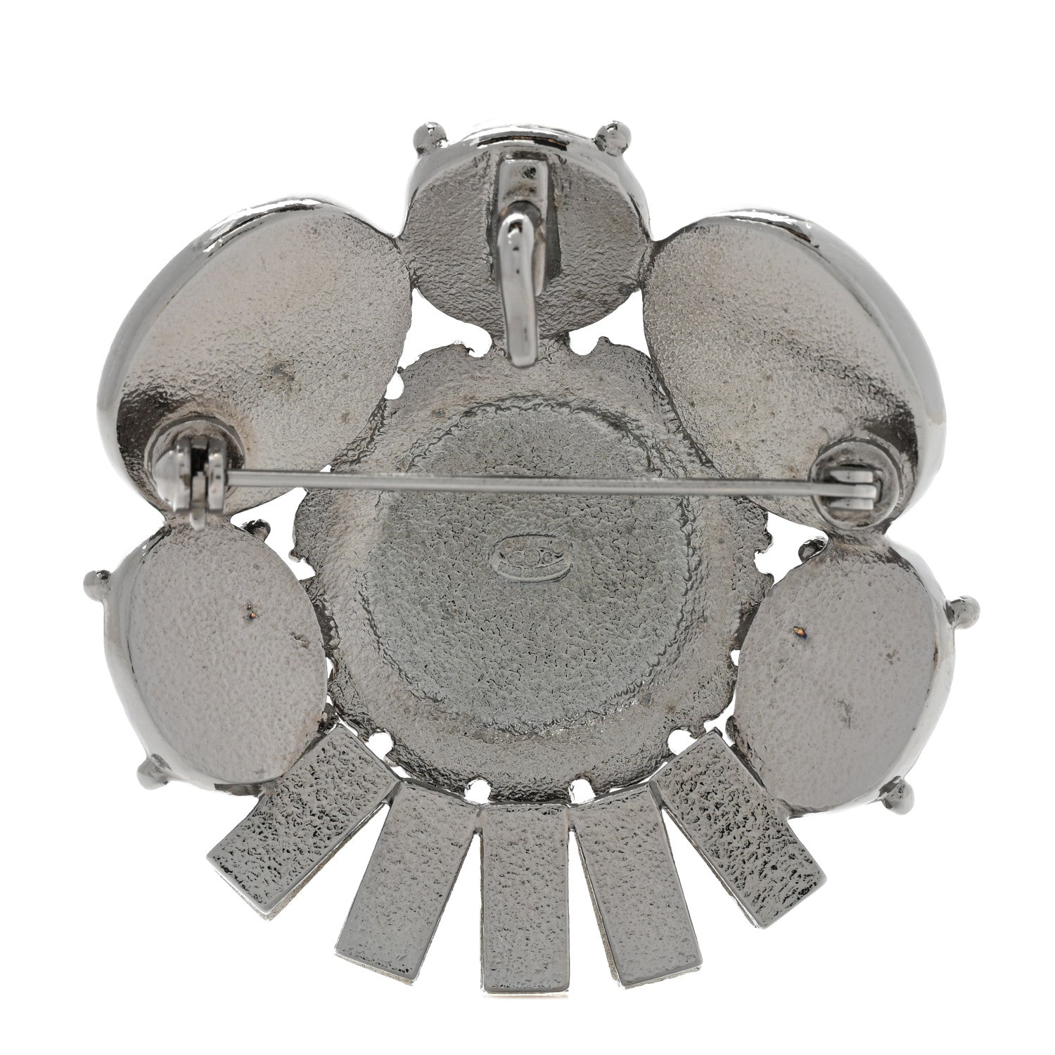 Chanel Gripoix Pearl CC Brooch Black White 3 of 7