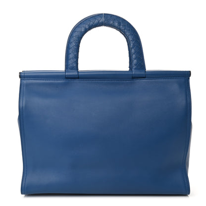 Bottega Veneta French Calfskin Bretagne Tote Blue 1 of 10