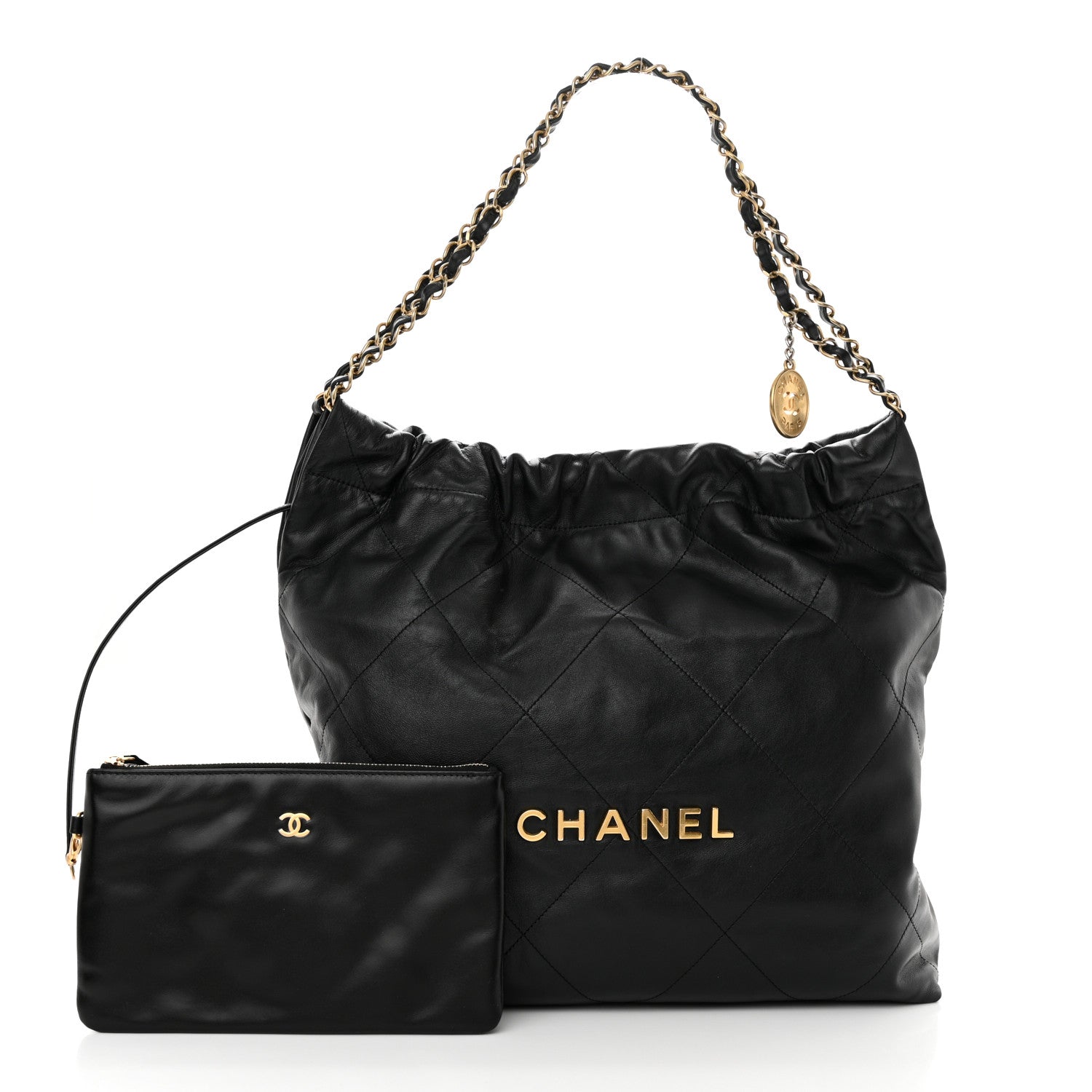Chanel Shiny Calfskin Quilted Chanel 22 Black 3 of 11