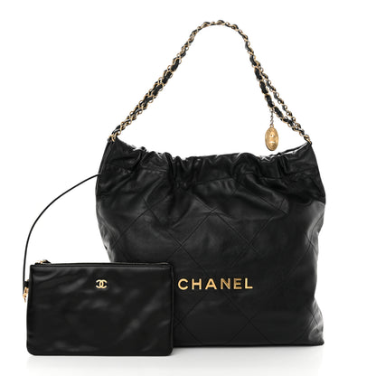 Chanel Shiny Calfskin Quilted Chanel 22 Black 3 of 11