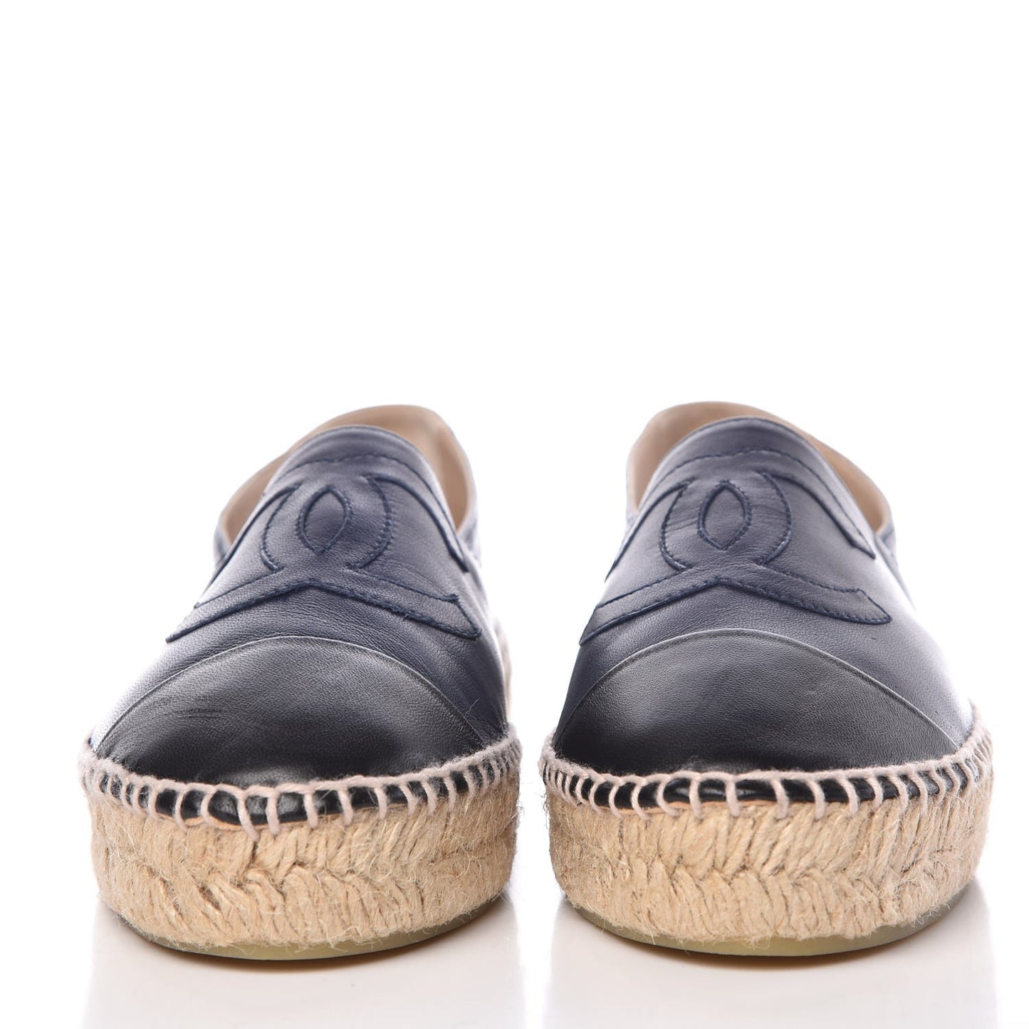 Lambskin Espadrilles 38 Navy Black