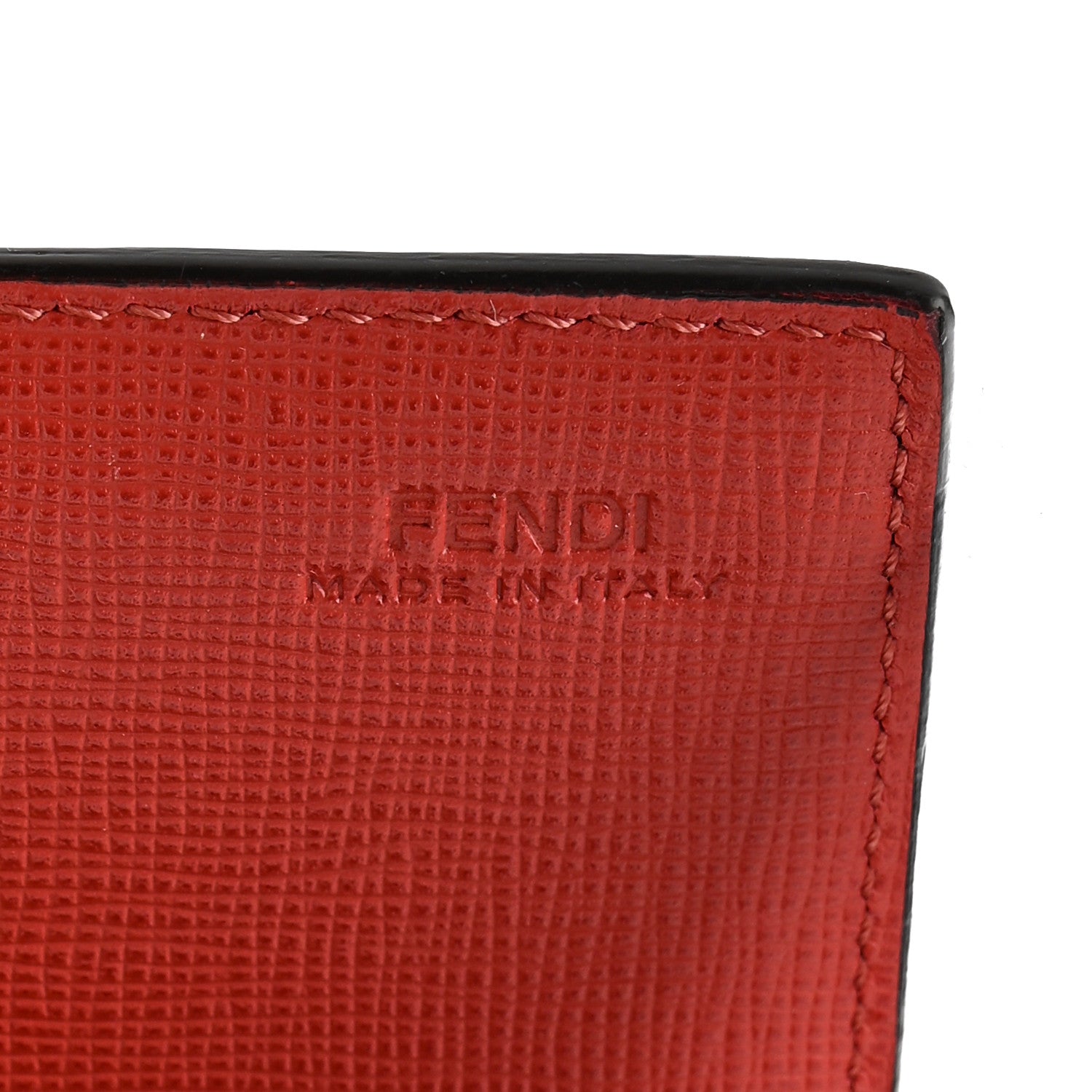 Fendi Vitello Elite Monster Eyes Studded Continental Wallet On Chain Carbone White Multicolor 6 of 13
