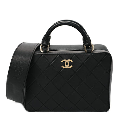 Chanel Calfskin Quilted Travel Kit Vanity Case Black 1 of 12