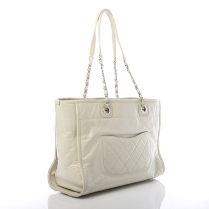 Chanel Glazed Calfskin Small Deauville Tote Ivory 2 of 12